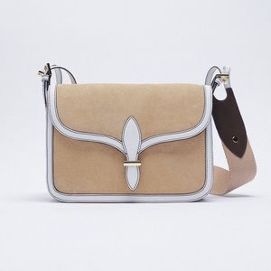 Zara Split leather midi crossbody bag Like new w/ tags